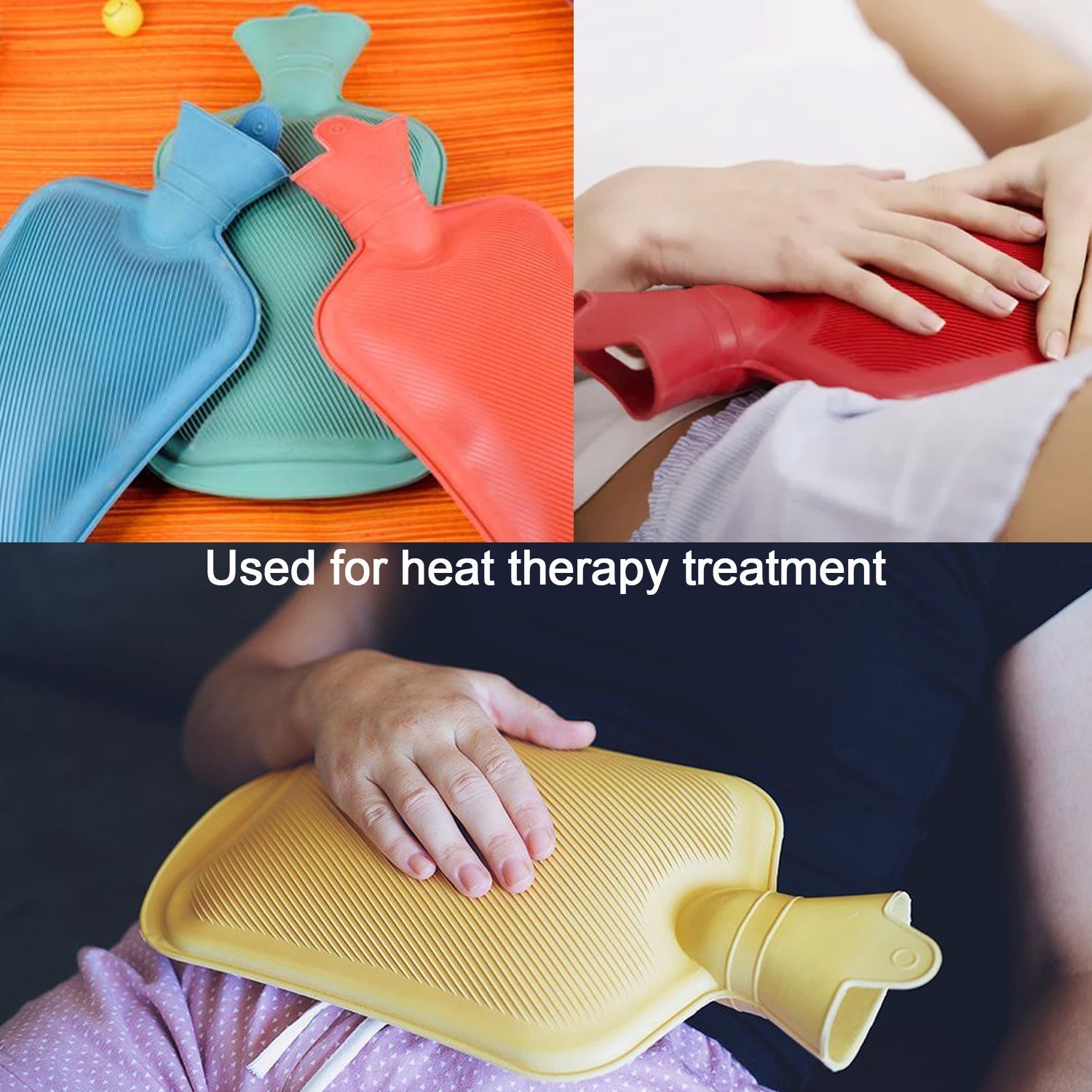 Convenient medium rubber hot water bag for warming and pain relief. Convenient medium rubber hot water bag for warming and pain relief.